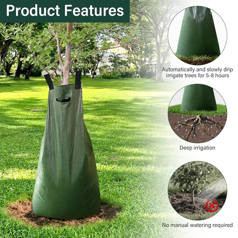Toriexon 10 Pack Tree Watering Bags, 20 Gallon Slow Release Gator Bags for Trees, Durable PVC Tree Drip Irrigation Bags with Heavy Duty Zipper, Deep Root Targeting - Image 4